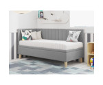 Eckbett 100x200 cm mit Bettkasten und gepolsterten Seitenteilen, Jugendbett INTARO A9