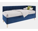 Eckbett 100x200 cm mit Bettkasten und gepolsterten Seitenteilen, Jugendbett INTARO A9