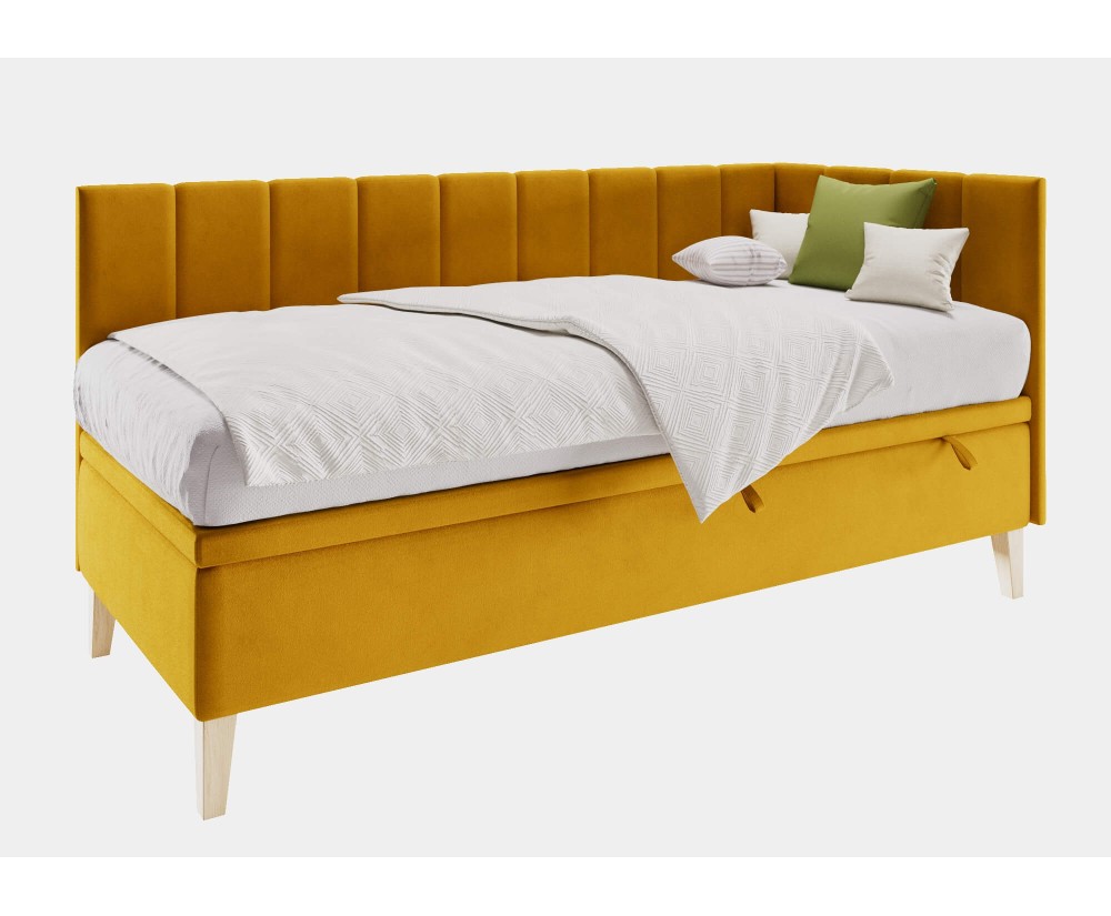 Eckbett 100x200 cm mit Bettkasten und gepolsterten Seitenteilen, Jugendbett INTARO A9 Eckbett 100x200 cm mit Bettkasten und gepolsterten Seitenteilen, Jugendbett INTARO A9