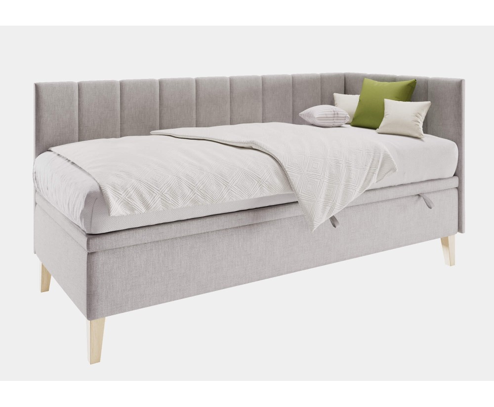 Eckbett 100x200 cm mit Bettkasten und gepolsterten Seitenteilen, Jugendbett INTARO A9 Eckbett 100x200 cm mit Bettkasten und gepolsterten Seitenteilen, Jugendbett INTARO A9