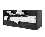 Bequemes Einzelbett 120x200 cm mit Bettkasten, Polsterbett MILENA 1R Bequemes Einzelbett 120x200 cm mit Bettkasten, Polsterbett MILENA 1R