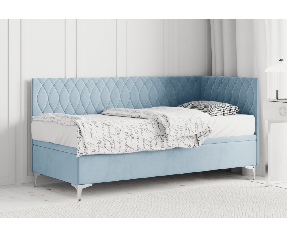 Polsterbett 80x200 cm mit Bettkasten, Kopfteil und Seitenblende, ohne Matratze, DIANA 1R Polsterbett 80x200 cm mit Bettkasten, Kopfteil und Seitenblende, ohne Matratze, DIANA 1R