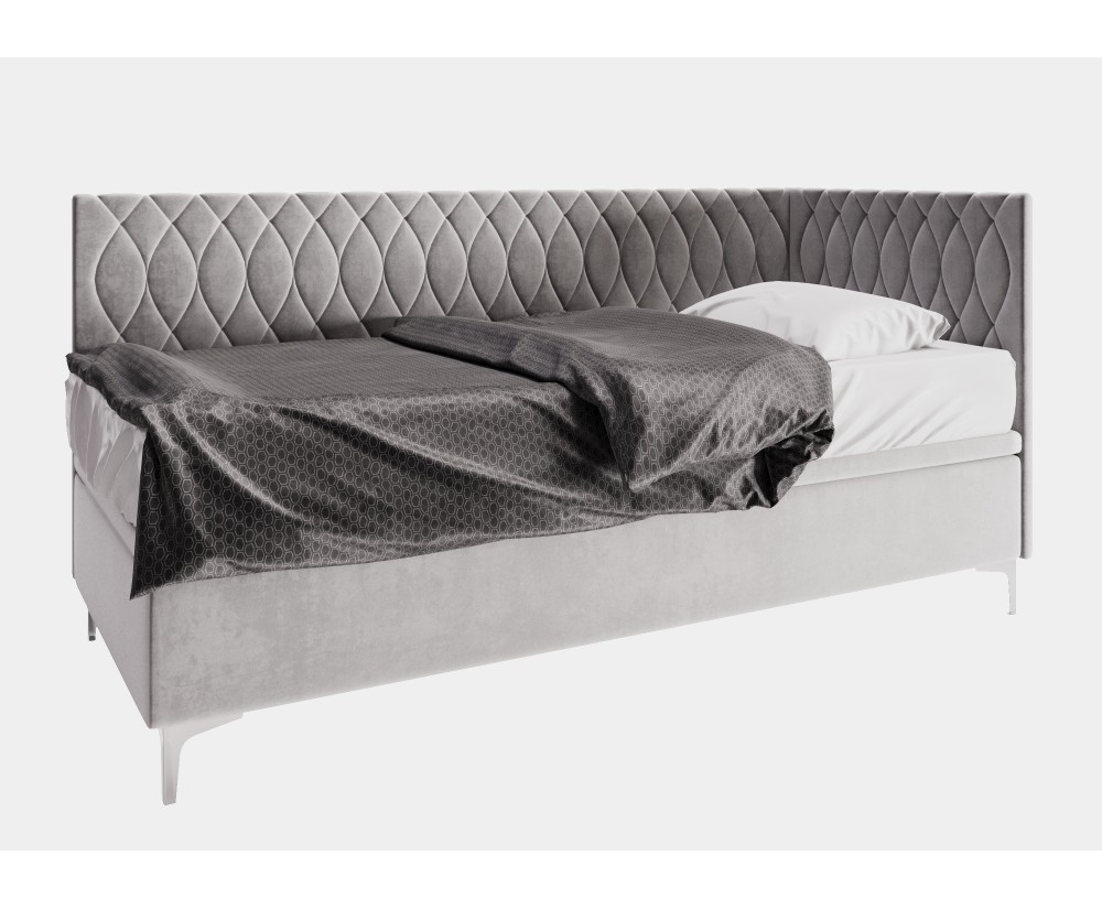 Polsterbett 80x200 cm mit Bettkasten, Kopfteil und Seitenblende, ohne Matratze, DIANA 1R Polsterbett 80x200 cm mit Bettkasten, Kopfteil und Seitenblende, ohne Matratze, DIANA 1R