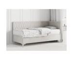 Einzelbett 100x200 cm mit Bettkasten, verchromte Füße, DIANA 1R