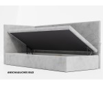Einzelbett 100x200 cm mit Bettkasten, verchromte Füße, DIANA 1R