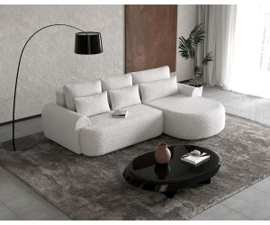 Bequemes Ecksofa mit Schlaffunktion und Bettkasten, Farbvarianten, FERRO 58