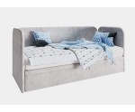 Jugendbett 80x200 cm mit Bettkasten, 2 Kopfteile und Seitenblende abgerundet, OLIVIER 1R