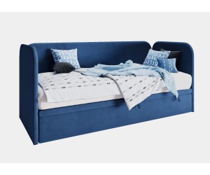 OLIVIER Polsterbett 90x200 cm für Jugendzimmer mit Bettkasten, 2 Kopfteile und Seitenblende abgerundet