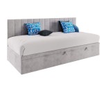 Jugendbett 90x200 cm mit Bettkasten, ohne Matratze, Polsterbett INTARO A43