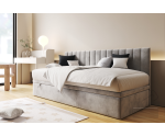Jugendbett 90x200 cm mit Bettkasten, ohne Matratze, Polsterbett INTARO A43