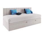 Jugendbett 90x200 cm mit Bettkasten, ohne Matratze, Polsterbett INTARO A43