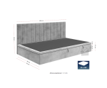 Jugendbett 90x200 cm mit Bettkasten, ohne Matratze, Polsterbett INTARO A43