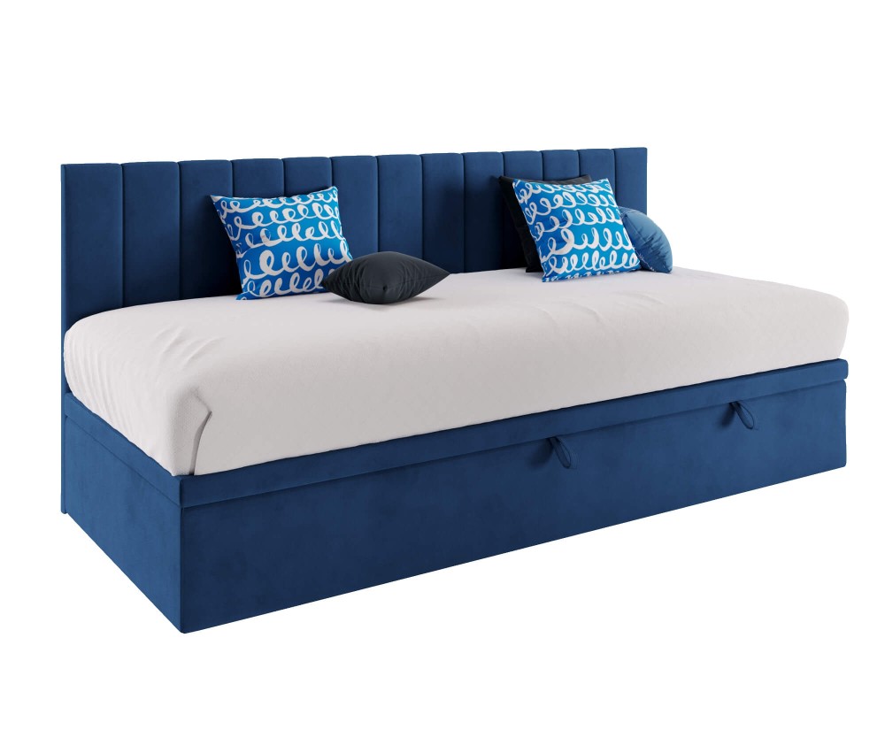 Einzelbett 100x200 cm mit Seitenblende, ohne Matratze, INTARO A43