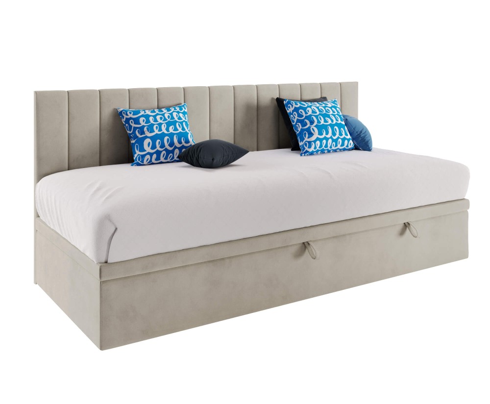 Einzelbett 100x200 cm mit Seitenblende, ohne Matratze, INTARO A43