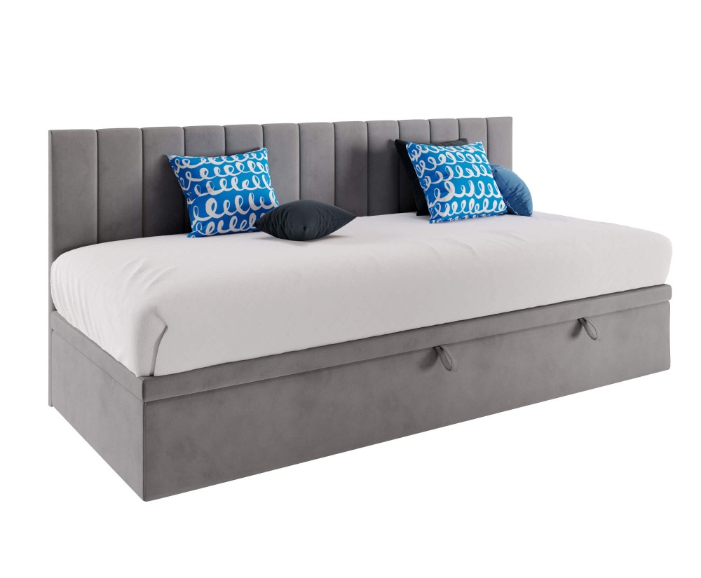 Einzelbett 100x200 cm mit Seitenblende, ohne Matratze, INTARO A43