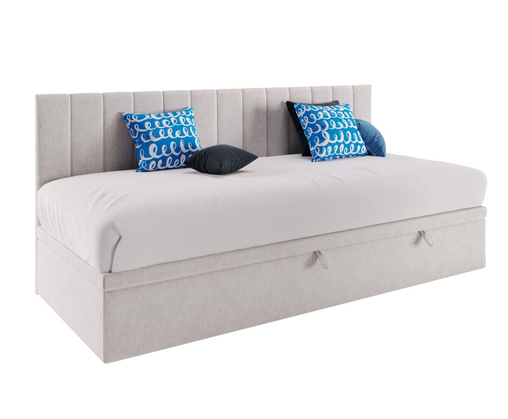 Einzelbett 100x200 cm mit Seitenblende, ohne Matratze, INTARO A43