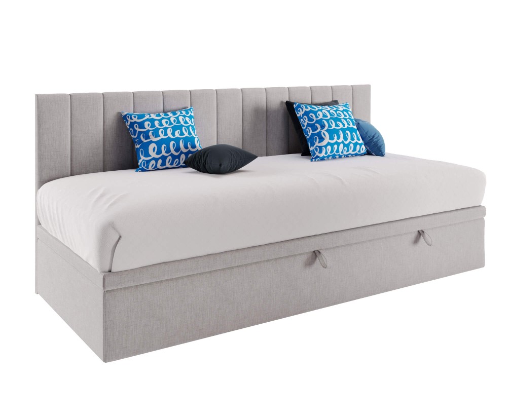 Einzelbett 100x200 cm mit Seitenblende, ohne Matratze, INTARO A43