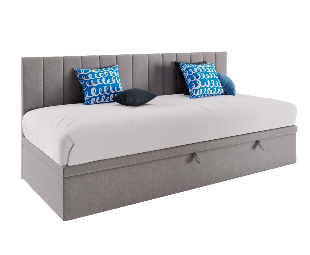 Einzelbett 100x200 cm mit Seitenblende, ohne Matratze, INTARO A43