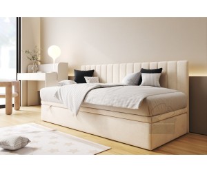 Polsterbett 120x200 cm mit Rückenlehne ideal für Jugendzimmer, Bett ohne Matratze INTARO A43