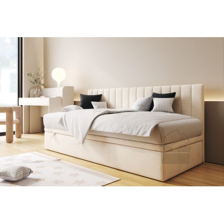 Polsterbett 120x200 cm mit Rückenlehne ideal für Jugendzimmer, Bett ohne Matratze INTARO A43
