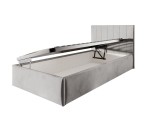 Einzelbett 90x200 cm für Jugendzimmer mit vertikalen Nähten am Kopfteil, Bett für Dachschräge, Matt Velvet, STELLA SM 02