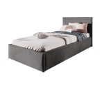 Jugendbett 100x200 cm mit vertikalen Nähten am Kopfteil, Matt Velvet, STELLA SM 02