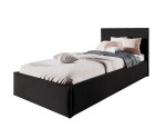 Polsterbett 120x200 cm mit niedrigem Kopfteil und Bettkasten, ideal für Dachschräge, Matt Velvet, STELLA SM 02