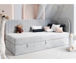 Einzelbett 80x180 cm für Kinderzimmer, mit Bettkasten, abgerundete Seitenteile, INTARO A28