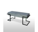 Moderne Sitzbank Breite 100 cm mit grauem Stoff und schwarzem Gestell, HOLLY C