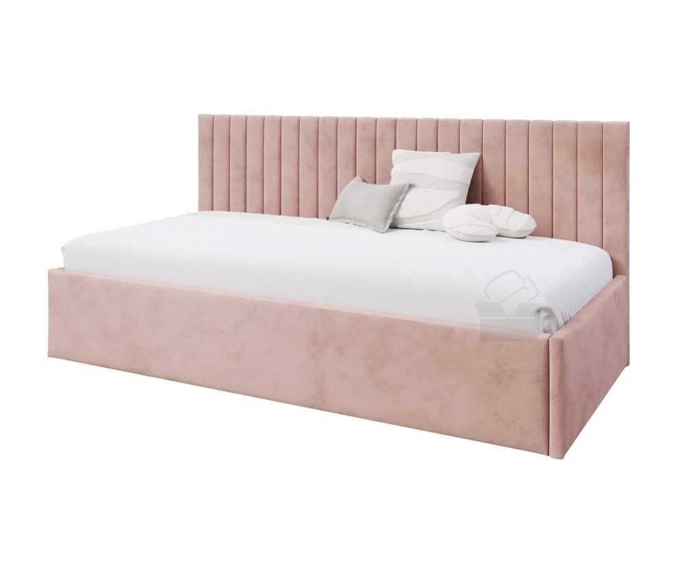 Einzelbett 90x200 cm für Jugendzimmer, niedrige Rückenlehne, Bett für Dachschräge, MARCEL SM 02