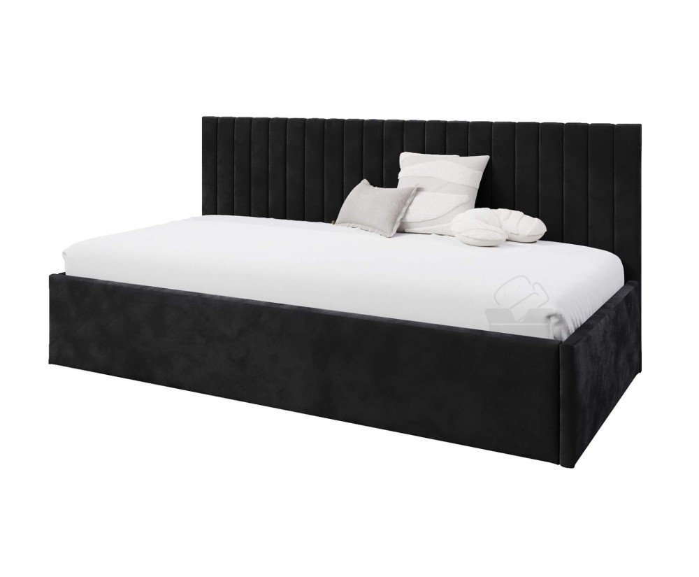 Einzelbett 100x200 cm für Jugendzimmer mit eleganter Seitenblende, Bett für Dachschräge, MARCEL SM 02
