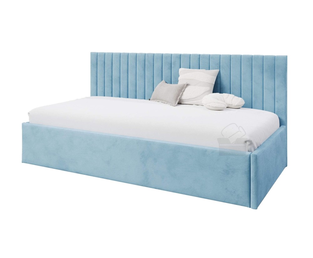 Einzelbett 100x200 cm für Jugendzimmer mit eleganter Seitenblende, Bett für Dachschräge, MARCEL SM 02