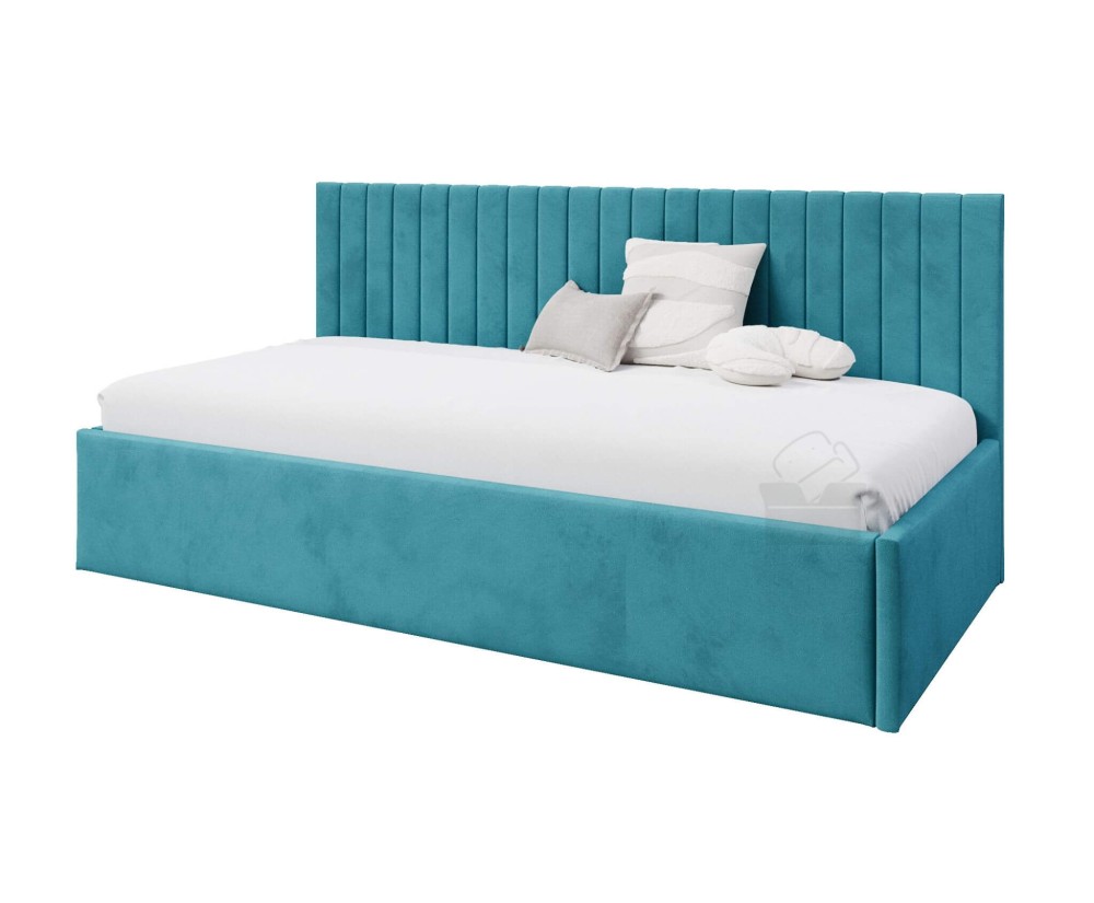 Einzelbett 100x200 cm für Jugendzimmer mit eleganter Seitenblende, Bett für Dachschräge, MARCEL SM 02