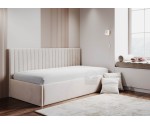 Einzelbett 100x200 cm für Jugendzimmer mit eleganter Seitenblende, Bett für Dachschräge, MARCEL SM 02