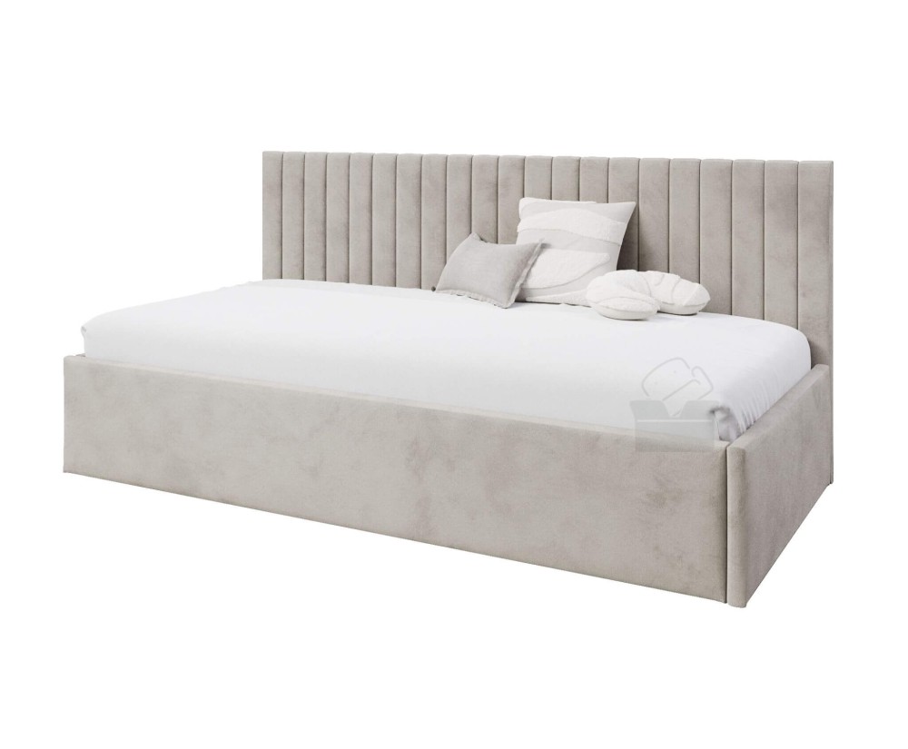 Einzelbett 100x200 cm für Jugendzimmer mit eleganter Seitenblende, Bett für Dachschräge, MARCEL SM 02 Einzelbett 100x200 cm für Jugendzimmer mit eleganter Seitenblende, Bett für Dachschräge, MARCEL SM 02