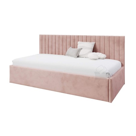 Einzelbett 100x200 cm für Jugendzimmer mit eleganter Seitenblende, Bett für Dachschräge, MARCEL SM 02