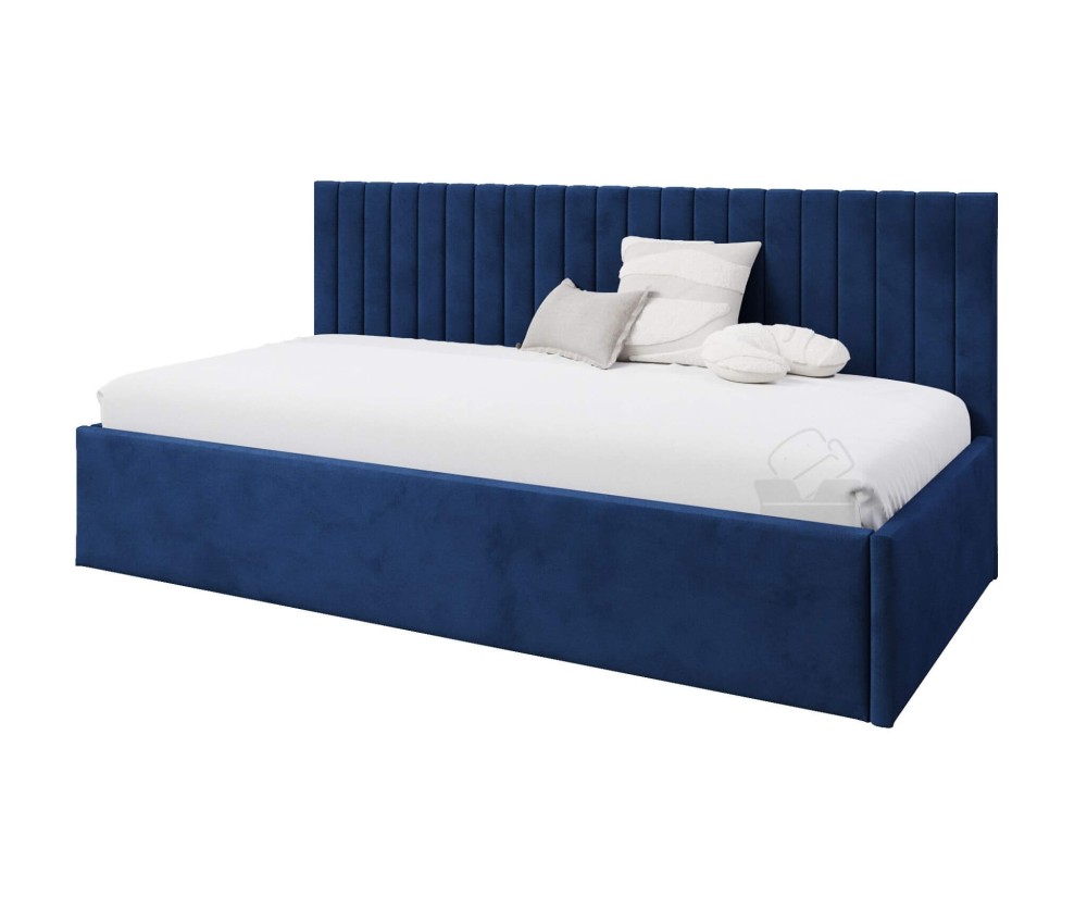 Einzelbett 120x200 cm für Jugendzimmer, niedrige Rückenlehne, Polsterbett für Dachschräge, MARCEL SM 02