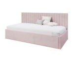 Einzelbett 120x200 cm für Jugendzimmer, niedrige Rückenlehne, Polsterbett für Dachschräge, MARCEL SM 02