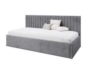 Einzelbett 120x200 cm für Jugendzimmer, niedrige Rückenlehne, Polsterbett für Dachschräge, MARCEL SM 02