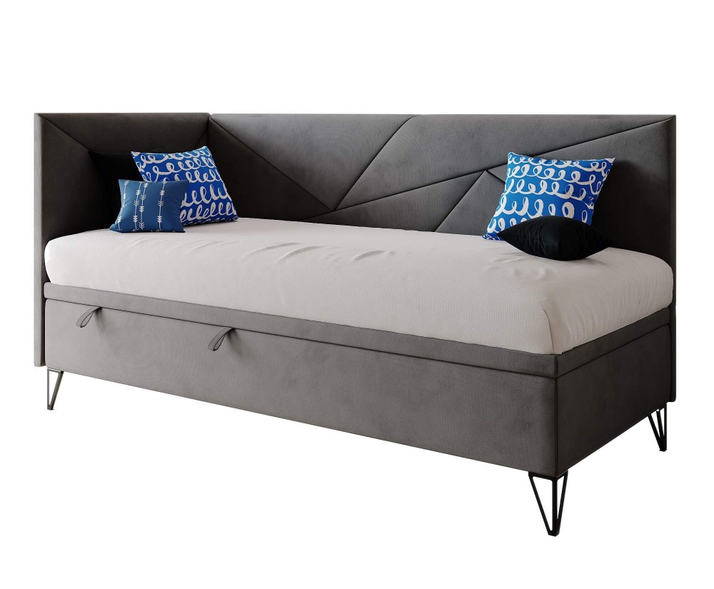 Kinderbett 80x200 cm mit Bettkasten, ohne Matratze, GEOMETRIC 1R