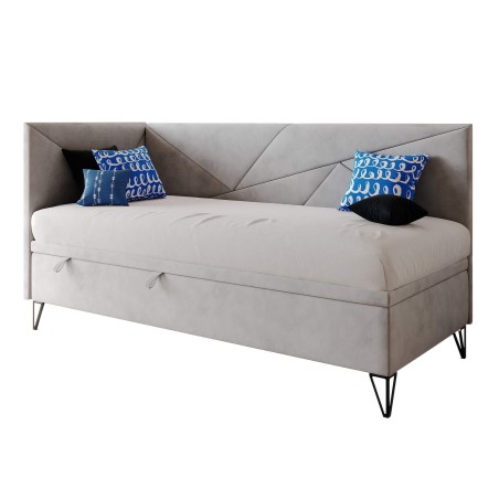 Singlebett 90x200 cm mit Bettkasten, ohne Matratze, GEOMETRIC 1R