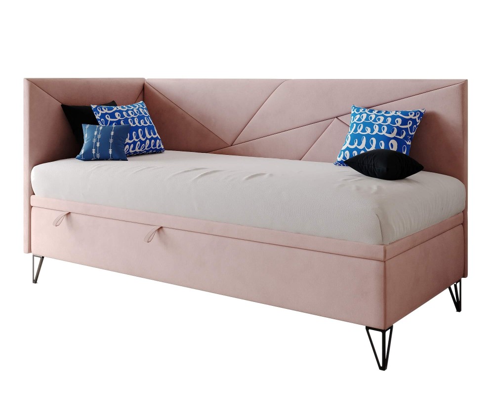 Singlebett 90x200 cm mit Bettkasten, ohne Matratze, GEOMETRIC 1R Singlebett 90x200 cm mit Bettkasten, ohne Matratze, GEOMETRIC 1R