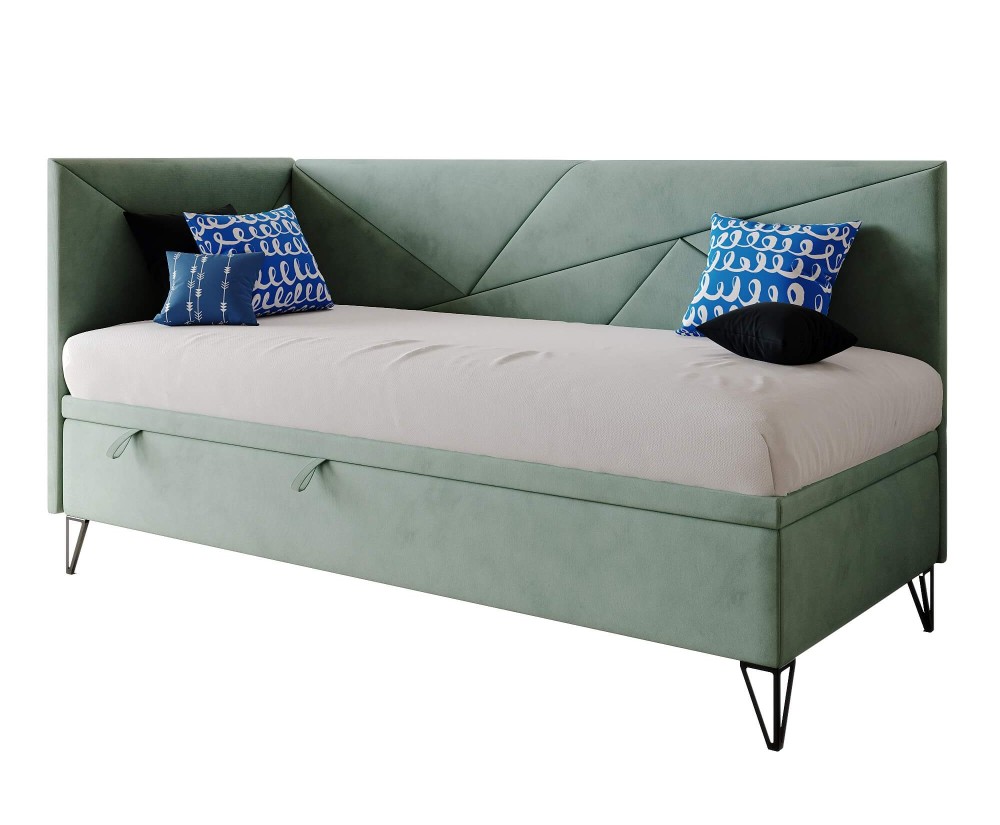 Singlebett 90x200 cm mit Bettkasten, ohne Matratze, GEOMETRIC 1R Singlebett 90x200 cm mit Bettkasten, ohne Matratze, GEOMETRIC 1R