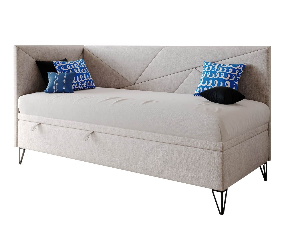 Singlebett 90x200 cm mit Bettkasten, ohne Matratze, GEOMETRIC 1R Singlebett 90x200 cm mit Bettkasten, ohne Matratze, GEOMETRIC 1R