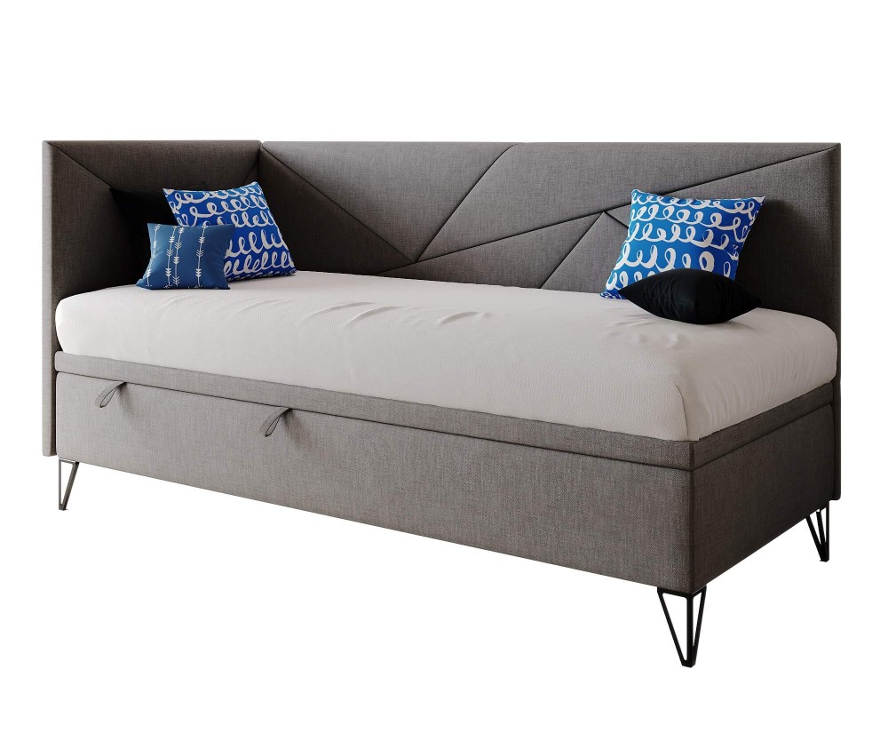 Singlebett 90x200 cm mit Bettkasten, ohne Matratze, GEOMETRIC 1R Singlebett 90x200 cm mit Bettkasten, ohne Matratze, GEOMETRIC 1R