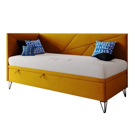 GEOMETRIC 1R Singlebett 90x200 cm mit Bettkasten, ohne Matratze