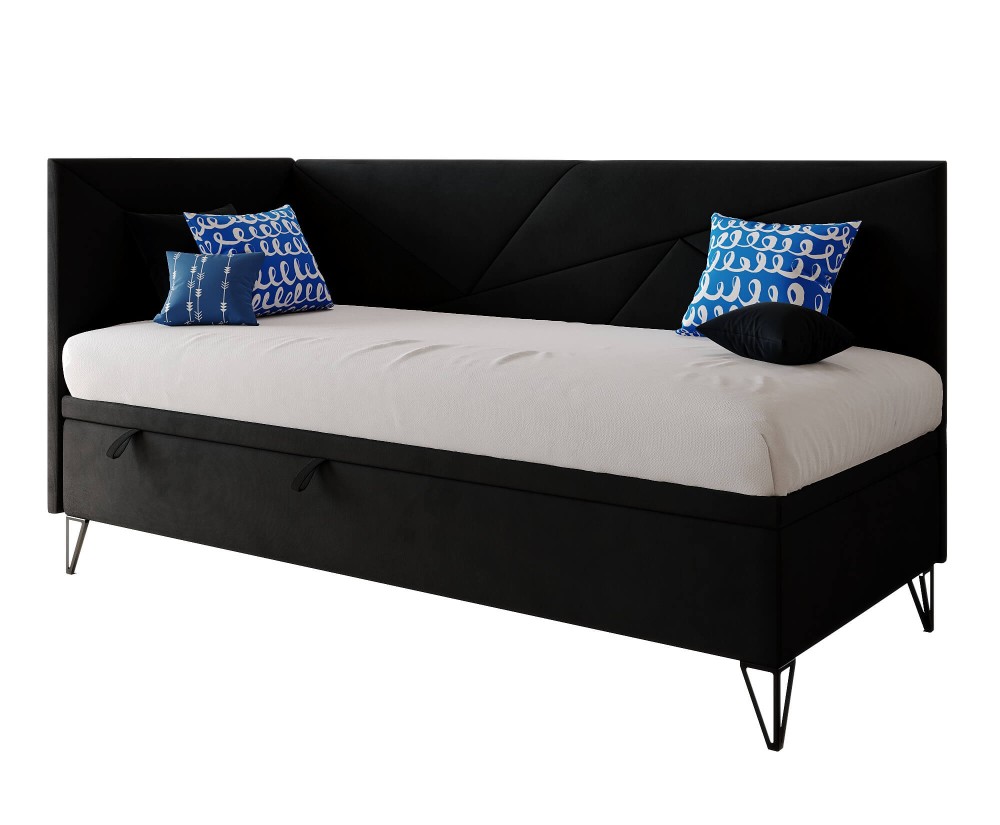 Jugendbett 100x200 cm mit Bettkasten, ohne Matratze, GEOMETRIC 1R
