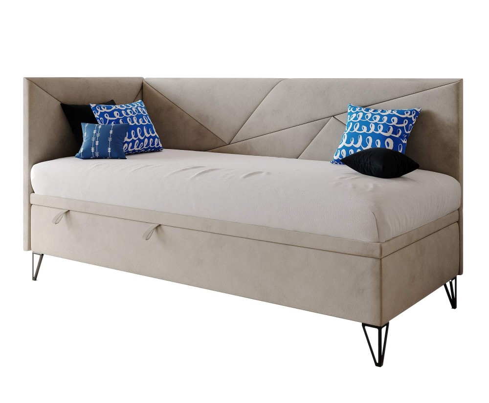 Jugendbett 100x200 cm mit Bettkasten, ohne Matratze, GEOMETRIC 1R
