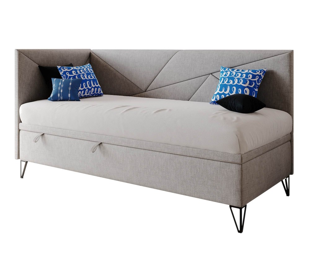 Jugendbett 100x200 cm mit Bettkasten, ohne Matratze, GEOMETRIC 1R