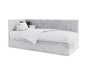 Jugendbett 80x200 cm mit Bettkasten ohne Matratze, Polsterbett INTARO A44